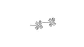 10 ct. t.w. Diamond X Earrings in Sterling Silver