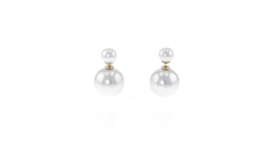 8-16mm Shell Pearl Front-Back Earrings in 14kt Yellow Gold
