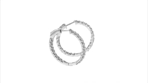 2.00 ct. t.w. Diamond Inside-Outside Hoop Earrings in 14kt White Gold. 1