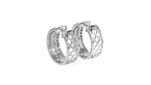 2.00 ct. t.w. Diamond Baguette and Round Diamond Hoop Earrings in Sterling Silver. 34
