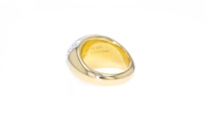 Andiamo Rhinestone Dome Ring in 14kt Yellow Gold Over Resin