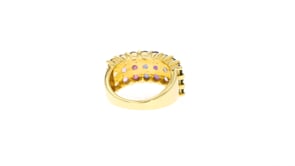 2.00 ct. t.w. Multi-Gem Triple-Row Ring in 18kt Gold Over Sterling