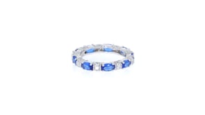 2.00 ct. t.w. Simulated Sapphire and .30 ct. t.w. CZ Eternity Band in Sterling Silver