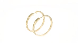 2.00 ct. t.w. Diamond Inside-Outside Hoop Earrings in 14kt Yellow Gold. 1 18