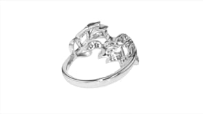 20 ct. t.w. Diamond Leaf Bypass Ring in Sterling Silver