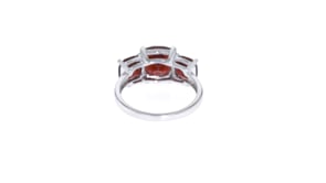 4.50 ct. t.w. Three-Stone Garnet Ring in Sterling Silver
