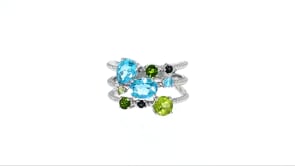 2.10 ct. t.w. Multi-Gemstone Ring in Sterling Silver