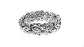 Sterling Silver Wide Byzantine Bracelet