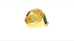 2.20 ct. t.w. Multi-Gem Ring in 18kt Gold Over Sterling