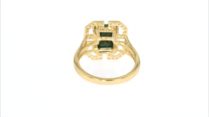 2.10 Carat Emerald and .40 ct. t.w. White Topaz Ring in 14kt Gold Over Sterling