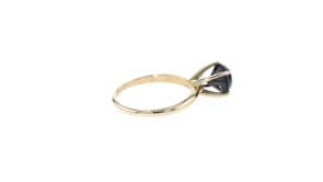 2.00 Carat Black Diamond Solitaire Ring in 14kt Yellow Gold