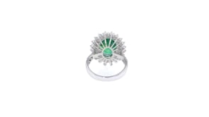 5.50 ct. t.w. Simulated Emerald and 1.30 ct. t.w. CZ Ring in Sterling Silver