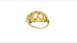 Ethiopian Opal and .45 ct. t.w. Tanzanite Ring with Diamonds in 14kt Yellow Gold
