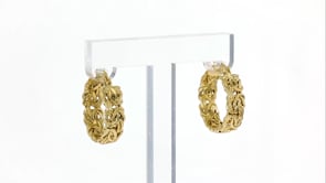 18kt Yellow Gold Byzantine-Link Hoop Earrings. 34