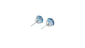 6.00 ct. t.w. London Blue Topaz Stud Earrings in 14kt White Gold