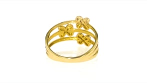 14kt Yellow Gold Triple-Station Flower Ring