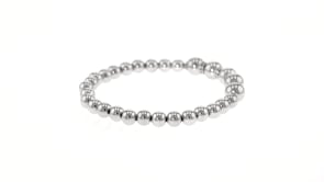 Sterling Silver Stretch Bead Bracelet with .24 ct. t.w. Diamonds