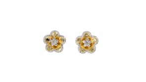 44 ct. t.w. Diamond Flower Earrings in 14kt Yellow Gold