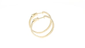 1.00 ct. t.w. Diamond Inside-Outside Hoop Earrings in 14kt Yellow Gold. 1