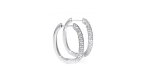 1.00 ct. t.w. Pave Diamond Hoop Earrings in Sterling Silver. Hoop Earrings. 78