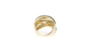 50 ct. t.w. Black and White Diamond Highway Ring in 14kt Yellow Gold