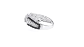 2.20 ct. t.w. CZ and .80 ct. t.w. Black Spinel Ring in Sterling Silver