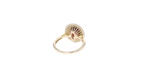 3.00 Carat Garnet and .48 ct. t.w. Diamond Ring in 14kt Yellow Gold