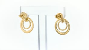 30 ct. t.w. Diamond Double Circle Drop Earrings in 14kt Yellow Gold