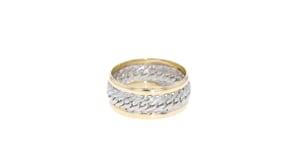 14kt Yellow Gold and Sterling Silver Curb-Link Ring