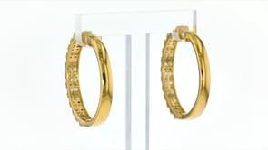2.00 ct. t.w. Round and Baguette Diamond Hoop Earrings in 18kt Gold Over Sterling. 1 14