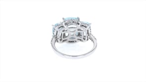 4.20 ct. t.w. Aquamarine and .25 ct. t.w. Diamond Ring in 14kt White Gold