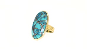 Mosaic Turquoise Ring in 18kt Gold Over Sterling