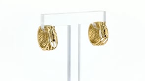 1.00 ct. t.w. Pave Diamond Hoop Earrings in 14kt Yellow Gold. 12