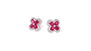 1.40 ct. t.w. Simulated Ruby Stud Earrings in Sterling Silver