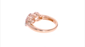 2.60 ct. t.w. Morganite Ring with White Topaz Accents in 18kt Rose Gold Over Sterling
