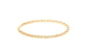 Italian 14kt Yellow Gold Byzantine Bracelet with Rolled Edges