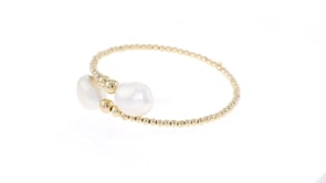13-14mm Cultured Baroque Pearl Beaded Cuff Bracelet