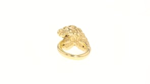 Italian 18kt Yellow Gold Lion Head Ring