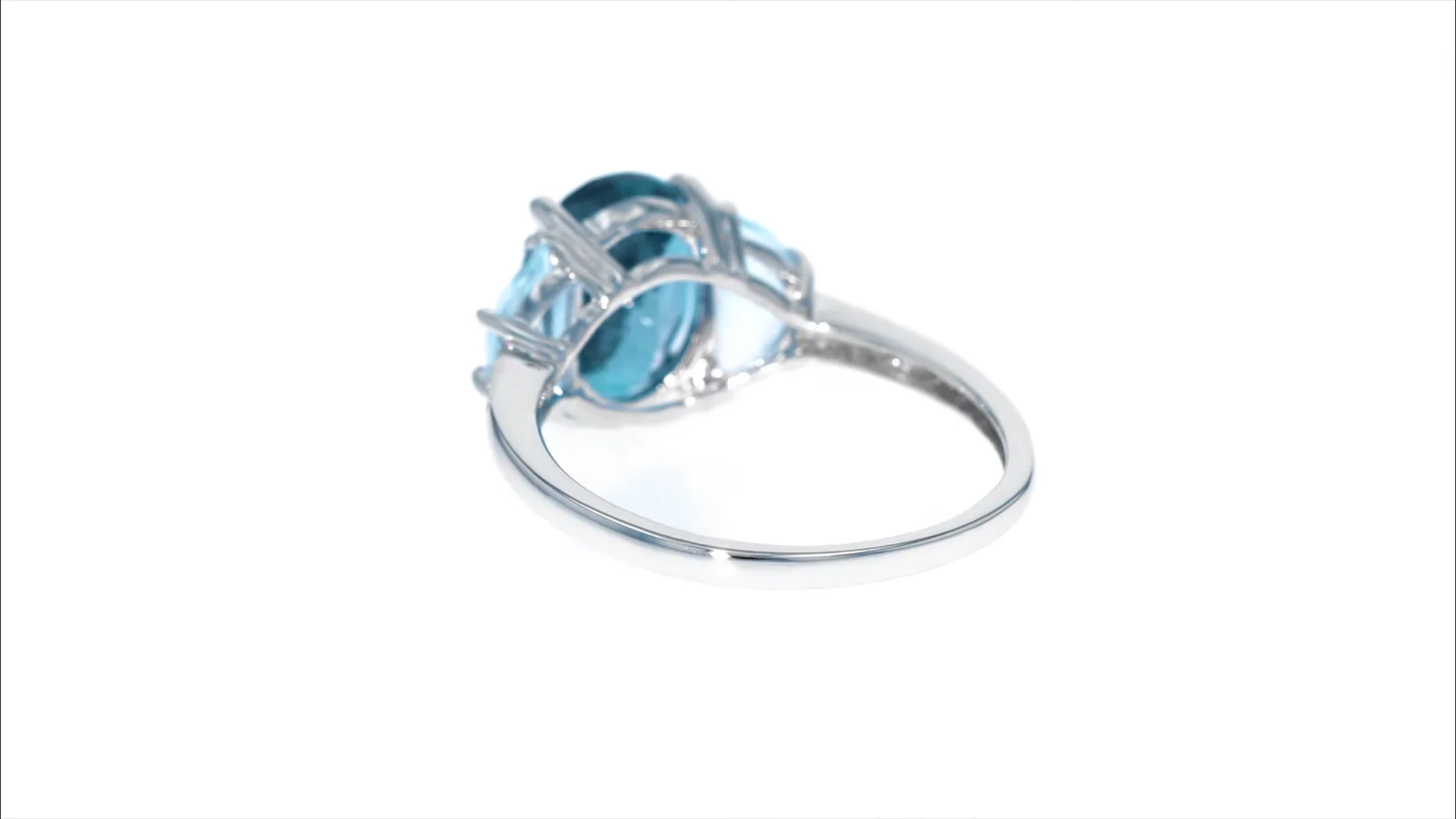 Huitan Bright Sky Blue Stone Women Rings Elegant Female