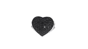 2.60 ct. t.w. Black Spinel Heart Ring in Sterling Silver