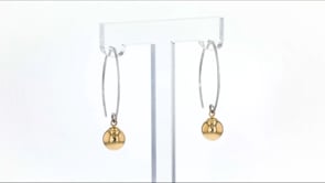 14kt Yellow Gold Bead Drop Earrings with Sterling Silver