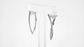 25 ct. t.w. Diamond Front-Back Hoop Earrings in 14kt White Gold. 78