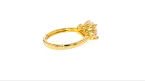 2.20 ct. t.w. CZ Three-Stone Ring in 18kt Gold Over Sterling