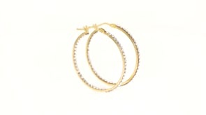14kt Yellow Gold and Swarovski Crystal Inside-Outside Hoop Earrings