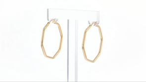 Italian Geometric Hoop Earrings in 14kt Yellow Gold. 1 14