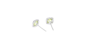 20 ct. t.w. Peridot and .10 ct. t.w. White Topaz Stud Earrings Sterling Silver