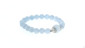 90.00 ct. t.w. Milky Aquamarine Beaded Stretch Bracelet with Sterling Silver. 7.5