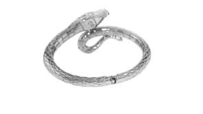 Italian Sterling Silver Snake Bypass Bangle Bracelet