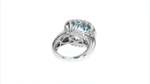 12.00 Carat Sky Blue Topaz Rope Ring in Sterling Silver