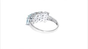 2.45 ct. t.w. Aquamarine Ring with Diamonds in Sterling Silver